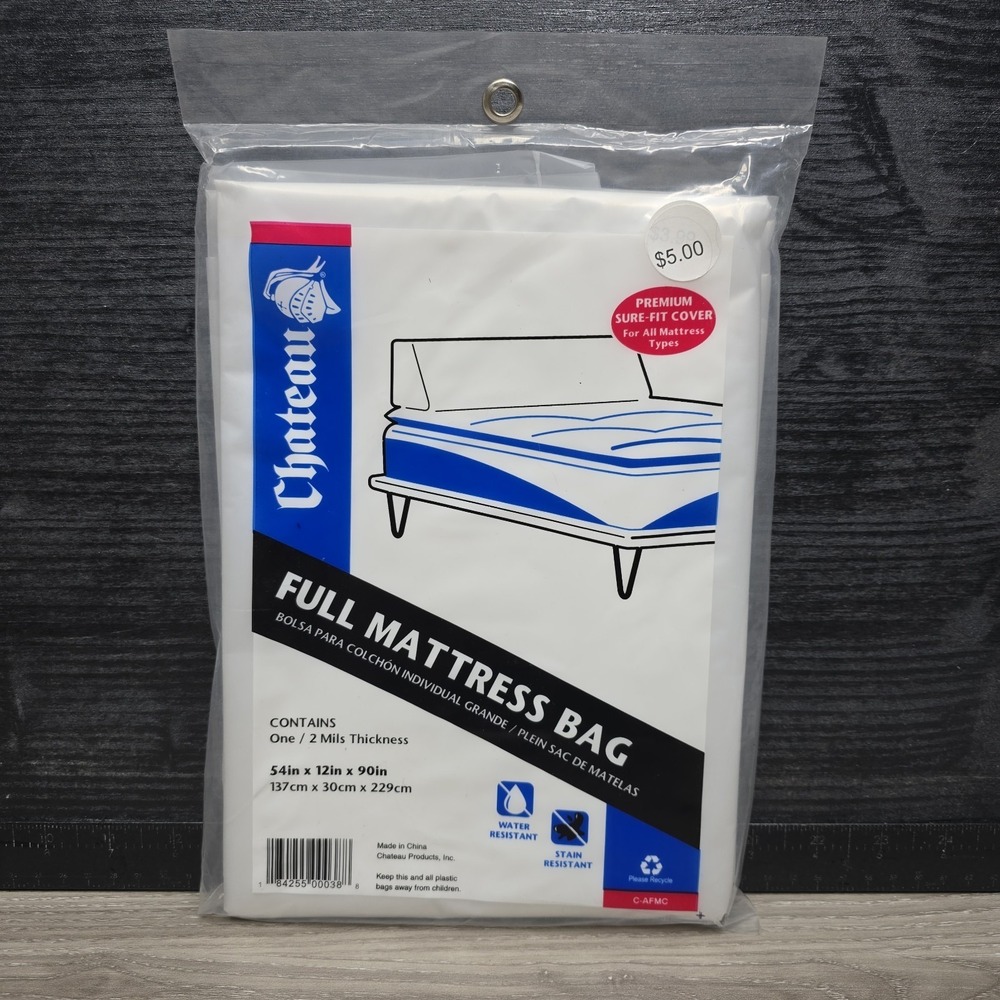 Chateau Full Size Mattress Bag NEW 2 Mils Thick Water Resistant Moving Packing